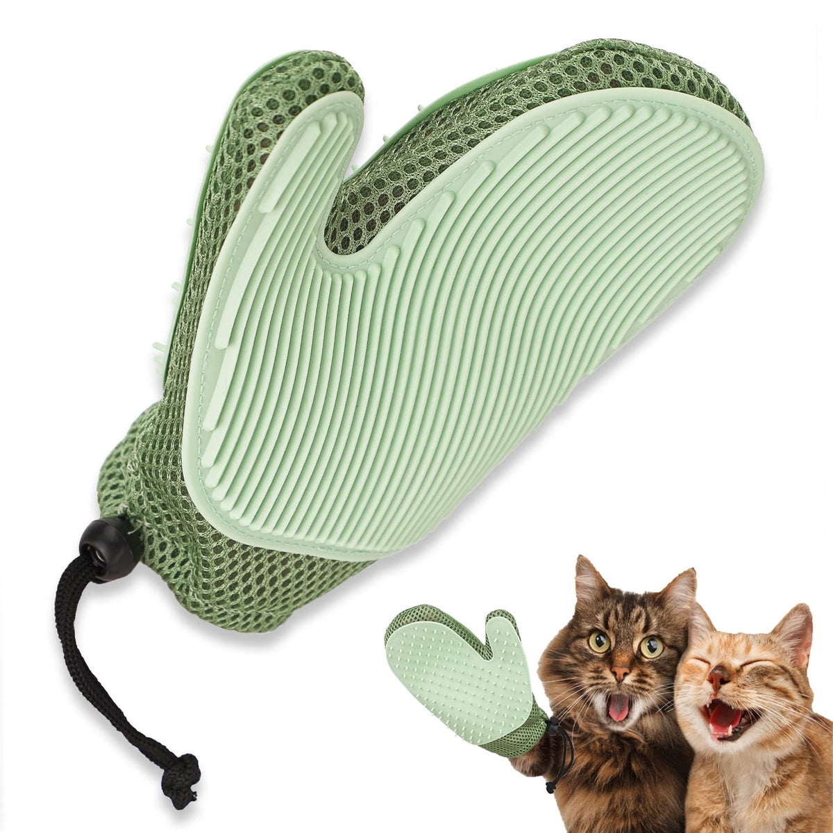 2-in-1 Pet Grooming and Hair Remover Glove — Soft Silicone