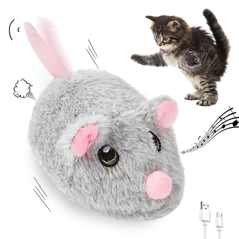 Motion Mouse Cat Toy — Rechargeable with Wagging Tail & Smart Obstacle Avoidance