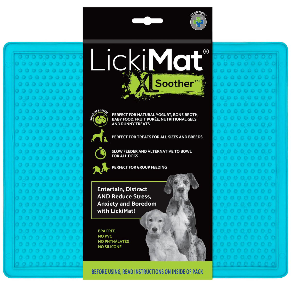 Large-Breed Lick Mat for Dogs — X-Large Calming Slow Feeder