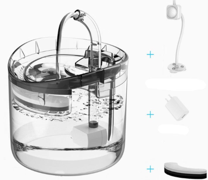 Automatic Pet Water Fountain — Continuous Flowing Stream