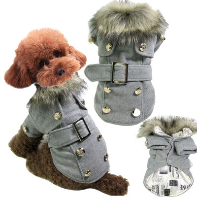 Warm Wool-Blend Dog Winter Coat