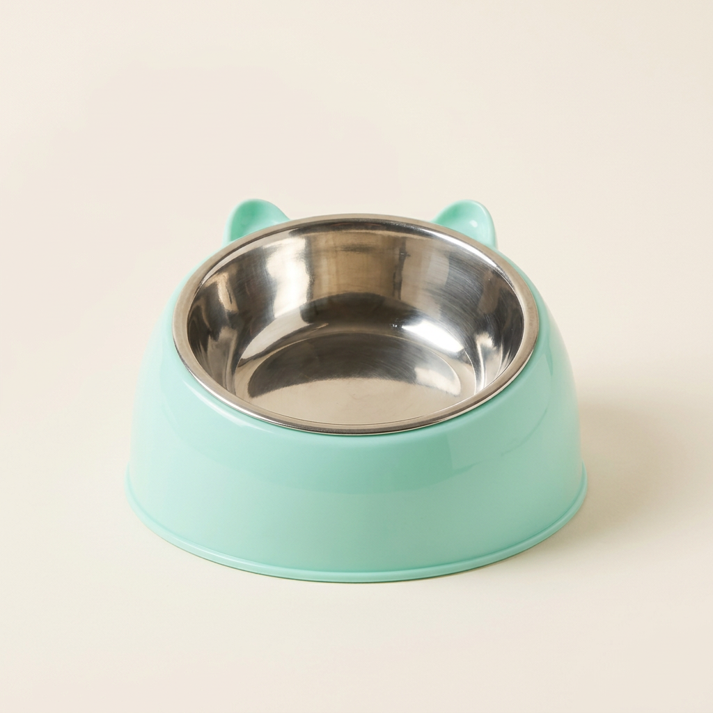 Double stainless steel pet bowl